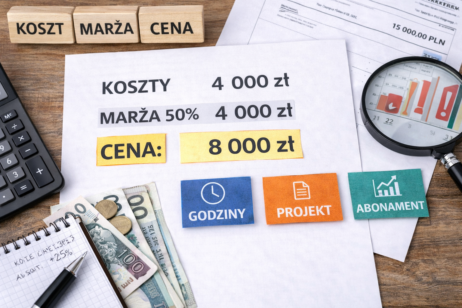 Jak wycenić swoje usługi: modele cenowe, marża, narzędzia i najczęstsze pułapki